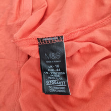 Load image into Gallery viewer, M&amp;S Maxi T-Shirt Dress Coral UK 16 Short Sleeves Stretch Viscose Casual Relaxed
