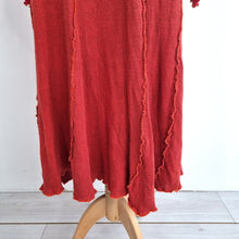 Load image into Gallery viewer, Knitted Midi Dress Renaissance And More Again Maroon 100% Cotton Boho One Size
