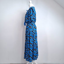 Load image into Gallery viewer, Marks &amp; Spencer Midi Dress Blue UK 8 Floral Print 100% Viscose Casual Work
