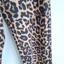 Load image into Gallery viewer, Zara Leopard Print Leggings Small Brown Black Animal Stretch Skinny Trousers
