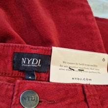 Load image into Gallery viewer, NEW NYDJ Red Jeans Sheri Slim Lift &amp; Tuck Stretch Velvety Mid Rise UK 10 US 6
