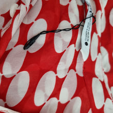 Load image into Gallery viewer, Zara Oversized Chiffon Shirt XS S Red White Polka Dot Tunic Blouse Retro Print

