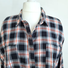 Load image into Gallery viewer, Next Checked Shirt Plaid UK 20 100% Cotton Blouse Black Red Lumberjack Tunic
