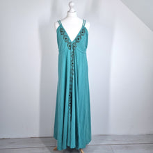 Load image into Gallery viewer, Zecca Maxi Dress Turquoise Blue Backless Strappy Boho Festival Summer One Size
