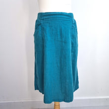 Load image into Gallery viewer, Seasalt Cornwall Skirt 100% Linen UK 10 Castle Garden Teal Blue Pockets Tulip
