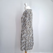 Load image into Gallery viewer, M&amp;S Tea Dress Leopard Print UK 14 Peter Pan Collar Viscose Smock Animal Skater
