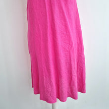 Load image into Gallery viewer, 100% Linen Dress Hot Pink Made in Italy Slip Skater Sleeveless Casual One Size
