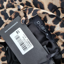 Load image into Gallery viewer, Dusk Dress Leopard Print NEW Size 18 Frill Chiffon Animal Lined Long Sleeves
