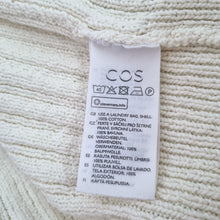 Load image into Gallery viewer, COS Cream Cardigan Short Sleeves 100% Cotton Blouse Summer Knit Buttons Large
