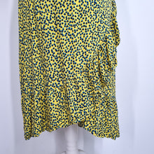 Load image into Gallery viewer, Next Beachwear Wrap Dress Yellow UK 16 Midi Ruffle Hem Short Sleeves Print Work
