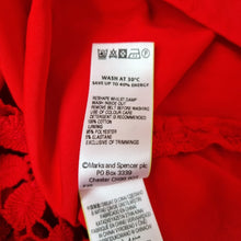 Load image into Gallery viewer, M&amp;S  Per Una Dress Red Floral Lace Pencil UK 10 Occasion Wedding Party Midi
