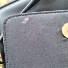 Load image into Gallery viewer, Harrods Black Crossbody Bag Gold Hardware Adjustable Strap Faux Leather Boxy
