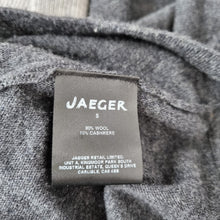 Load image into Gallery viewer, Jaeger Jumper Dress Wool Cashmere Blend Grey Shift Long Sleeves Work Cowl Small
