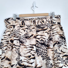 Load image into Gallery viewer, River Island Paperbag Trousers Size 18 Mixed Animal Prints High Rise Cotton Belt
