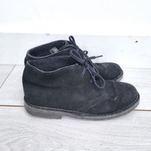 Load image into Gallery viewer, Schuh Suede Desert Boots UK 5 / EU 38 Black Booties Lace Up Lined Chukka Flat

