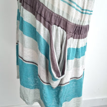 Load image into Gallery viewer, Yarra Trail 100% Linen Cardigan  XL Striped Open Front Top Knit Tunic Grey Vest
