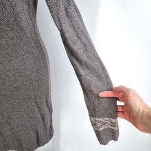 Load image into Gallery viewer, Sherpa Jumper Dress Fairisle Medium Merino Wool Alpaca Blend Knit Tunic Brown
