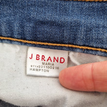 Load image into Gallery viewer, J Brand Jeans Skinny Maria Hampton Mid Rise Mid Blue Stretch Fading Denim W26
