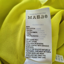 Load image into Gallery viewer, Whistles Midi Skirt Lace UK 6 Neon Yellow Straight Cotton Silk Lined Party

