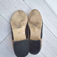 Load image into Gallery viewer, Lollipops Glitter Brogues Shoes UK6 Oxford Ladies Flats Party Gold Black Leather
