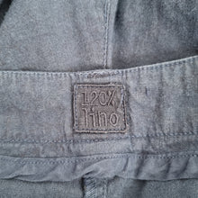 Load image into Gallery viewer, 120% Lino Linen Trousers 8 Navy Blue Cigarette Low Rise Slim Fit Work Summer
