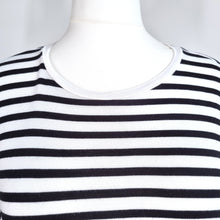 Load image into Gallery viewer, Bundle 2 Striped T-shirts UK 24 Black White M&amp;S Next Cotton Breton Short Sleeves
