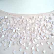 Load image into Gallery viewer, Mint Velvet Dress Chiffon Tunic Cream Embroidered Sequins Mini 3/4 Sleeves 16
