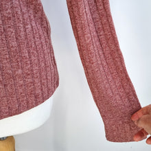 Load image into Gallery viewer, Zara Shirt Ribbed Knit Large Cardigan Button Collar Pink Marl Long Sleeve Polo
