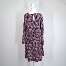 Load image into Gallery viewer, Boden Dress Jersey Pockets UK 8 Ditsy Floral Print Navy Long Sleeves Stretch
