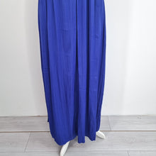 Load image into Gallery viewer, NEW Anthropologie Maxi Dress Halter Side Slit Blue Occasion Crinkle Plus 1XL
