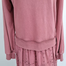 Load image into Gallery viewer, Next Sweatshirt Dress Broderie Anglaise Medium Skirt Faded Pink 100% Cotton
