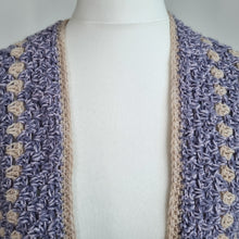 Load image into Gallery viewer, Handmade Crochet Cardigan Cropped Chunky Knit Boxy Lilac Hexagon Granny 6 8 10
