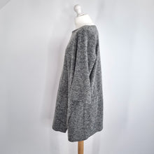 Load image into Gallery viewer, Toast Dress Tunic Wool Blend Sweater Mini Shift Tweed Grey Pocket Lagenlook 14
