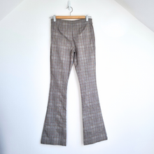 Load image into Gallery viewer, Collusion Trousers Flared Check Grey Bellbottoms Tweed Look Stretch High Rise 8
