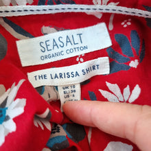 Load image into Gallery viewer, Seasalt Cornwall Larissa Shirt Red Floral Print Cotton Long Sleeves Blouse 10
