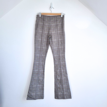 Load image into Gallery viewer, Collusion Trousers Flared Check Grey Bellbottoms Tweed Look Stretch High Rise 8
