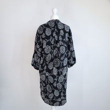 Load image into Gallery viewer, Whistles Dress Pockets Black White Floral Print Tunic Shift Oversized Small
