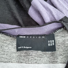 Load image into Gallery viewer, ASOS Design Maxi Dress UK 12 Black Purple Striped Long Sleeves T-shirt Grunge
