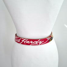 Load image into Gallery viewer, Vintage Ed Hardy Belt Y2K Genuine Leather Tiger Floral Waist Multicoloured Small
