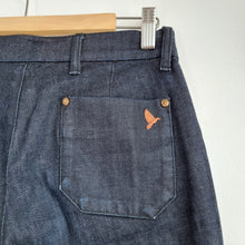 Load image into Gallery viewer, MiH Jeans Marrakesh Dark Blue Kick Flare Step Hem Mid Rise Indigo Ankle Size 28
