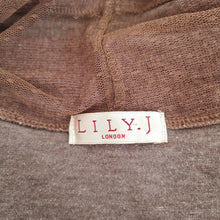 Load image into Gallery viewer, Lily J Waterfall Cardigan Brown Tulle Detail Jersey Cotton Blend Casual S M
