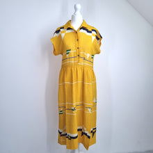 Load image into Gallery viewer, Vintage Tokyo Lyonette Dress Yellow Shirt Sundress Lined 40s Nautica Fits 8 10
