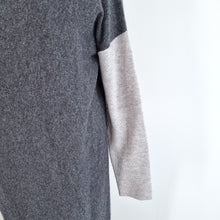 Load image into Gallery viewer, Jaeger Jumper Dress Wool Cashmere Blend Grey Shift Long Sleeves Work Cowl Small
