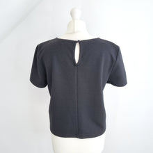 Load image into Gallery viewer, Miss Selfridge Embellished Top Black Beaded Party Short Sleeves Blouse Size 14
