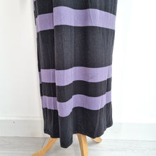 Load image into Gallery viewer, ASOS Design Maxi Dress UK 12 Black Purple Striped Long Sleeves T-shirt Grunge
