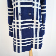 Load image into Gallery viewer, Clements Ribeiro Coat Checked Wool Blend Blue Bold Plaid Pockets Tartan 16 XL
