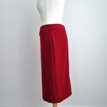 Load image into Gallery viewer, M&amp;S Collection Pencil Skirt Red Wool Blend UK 10 Knee Length Smart Work Russet

