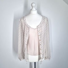 Load image into Gallery viewer, M&amp;S Autograph Twinset Blouse UK 10 Chiffon Cream Ditsy Print Camisole Work
