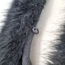 Load image into Gallery viewer, Feraud Coat Belted Wool Cashmere Grey Removable Faux Fur Collar Work Smart 10
