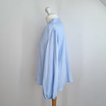 Load image into Gallery viewer, The White Company Smock Top Size 14 Muslin Light Blue Blouse 100% Organic Cotton
